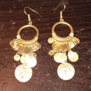 Belly dancing coin earrings